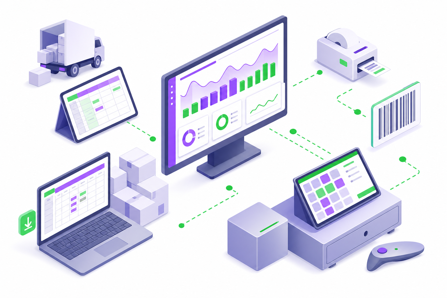 Employee performance and analytics illustration